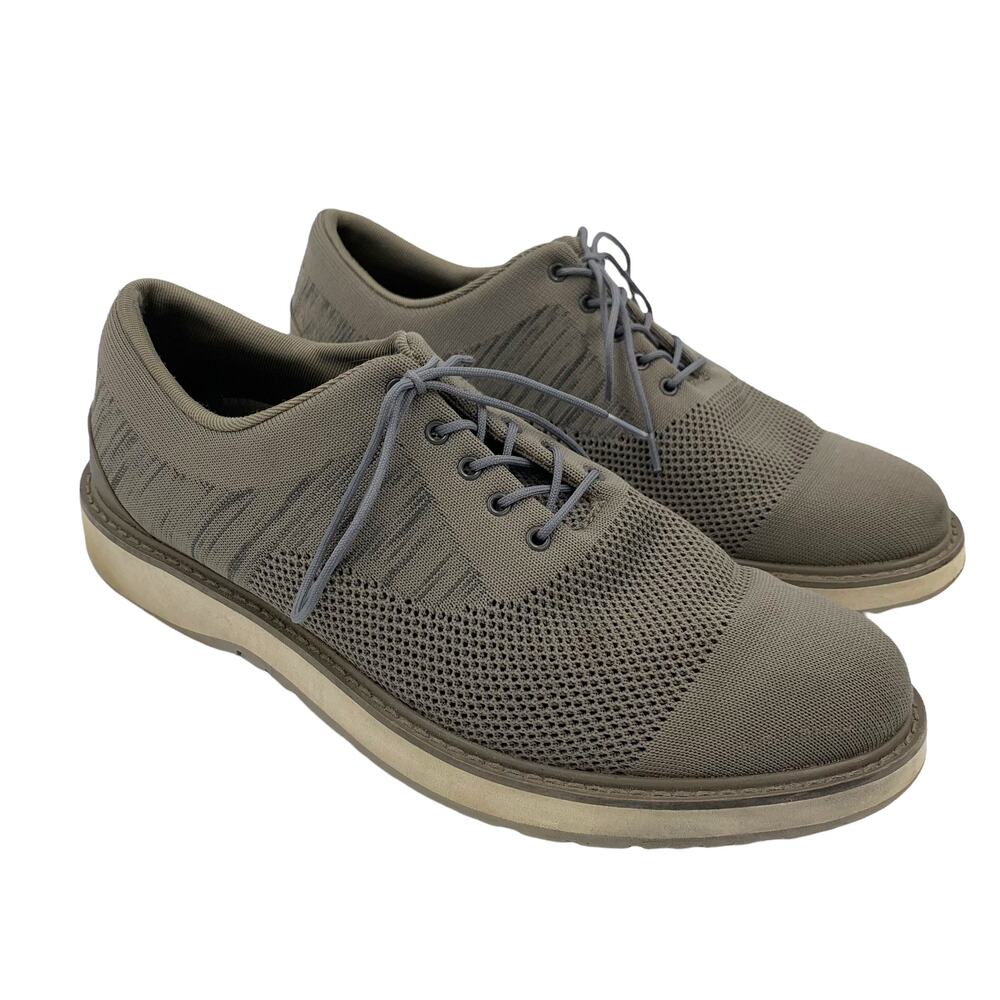Swims Gray Perforated Knit Derby Oxford Shoes Sneakers 8 Mens Grey Taupe